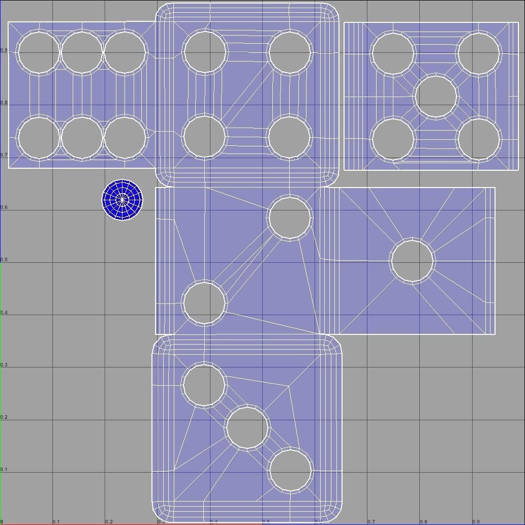 Two Dice Cubes Low-poly 3D model_7
