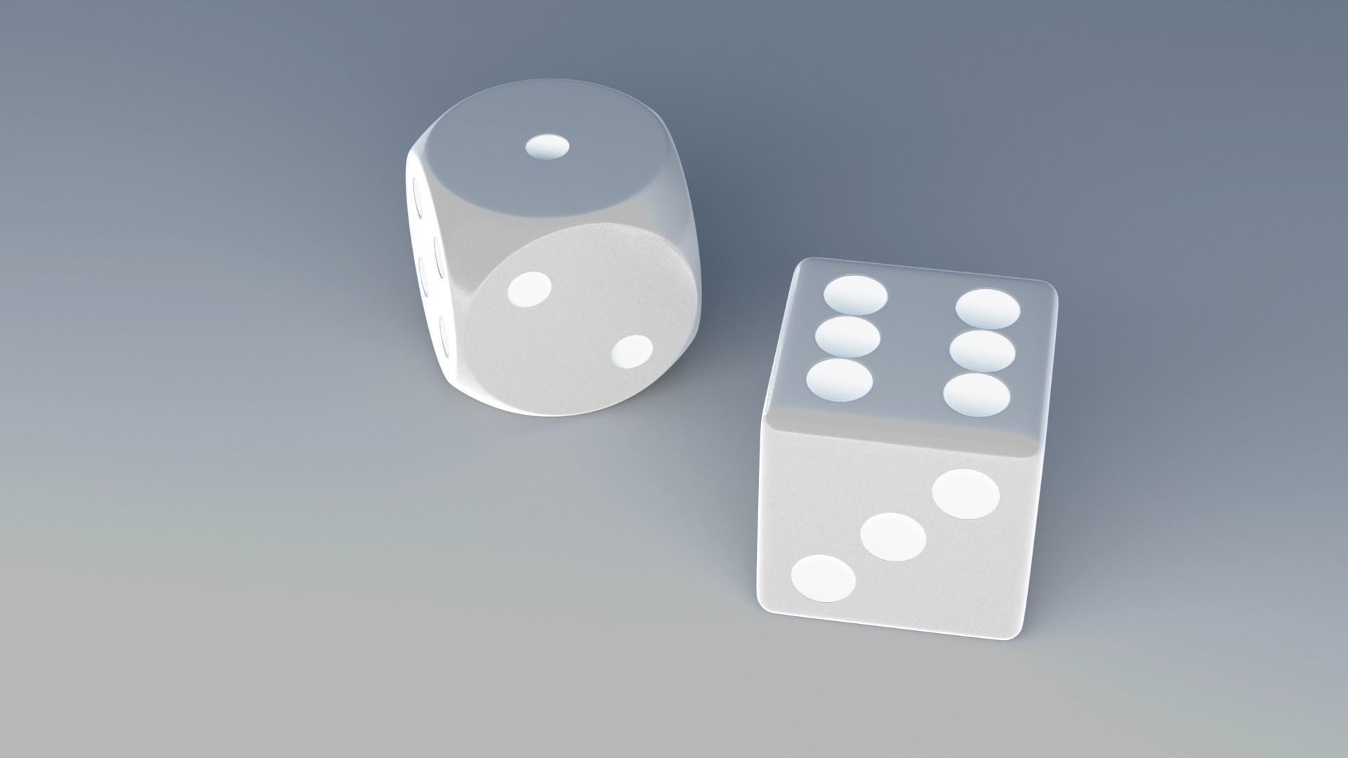 Two Dice Cubes Low-poly 3D model_11