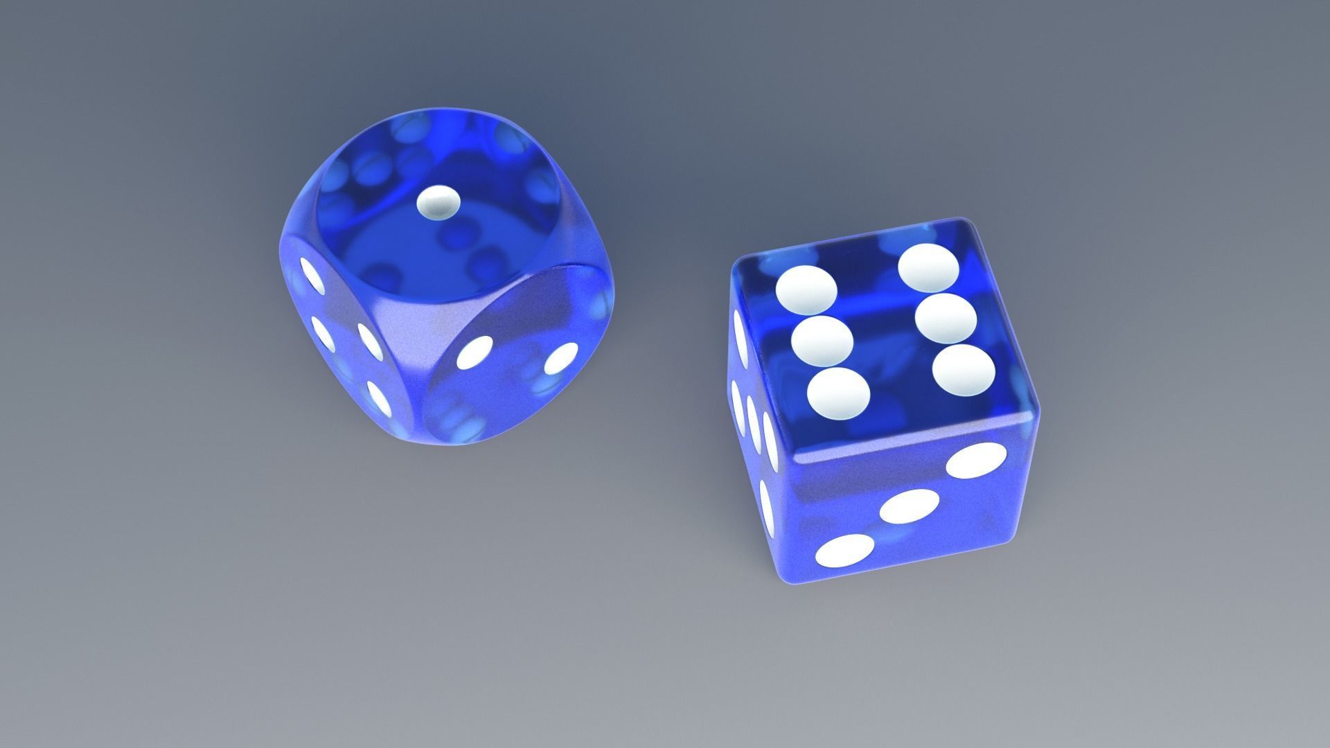 Two Dice Cubes Low-poly 3D model_10