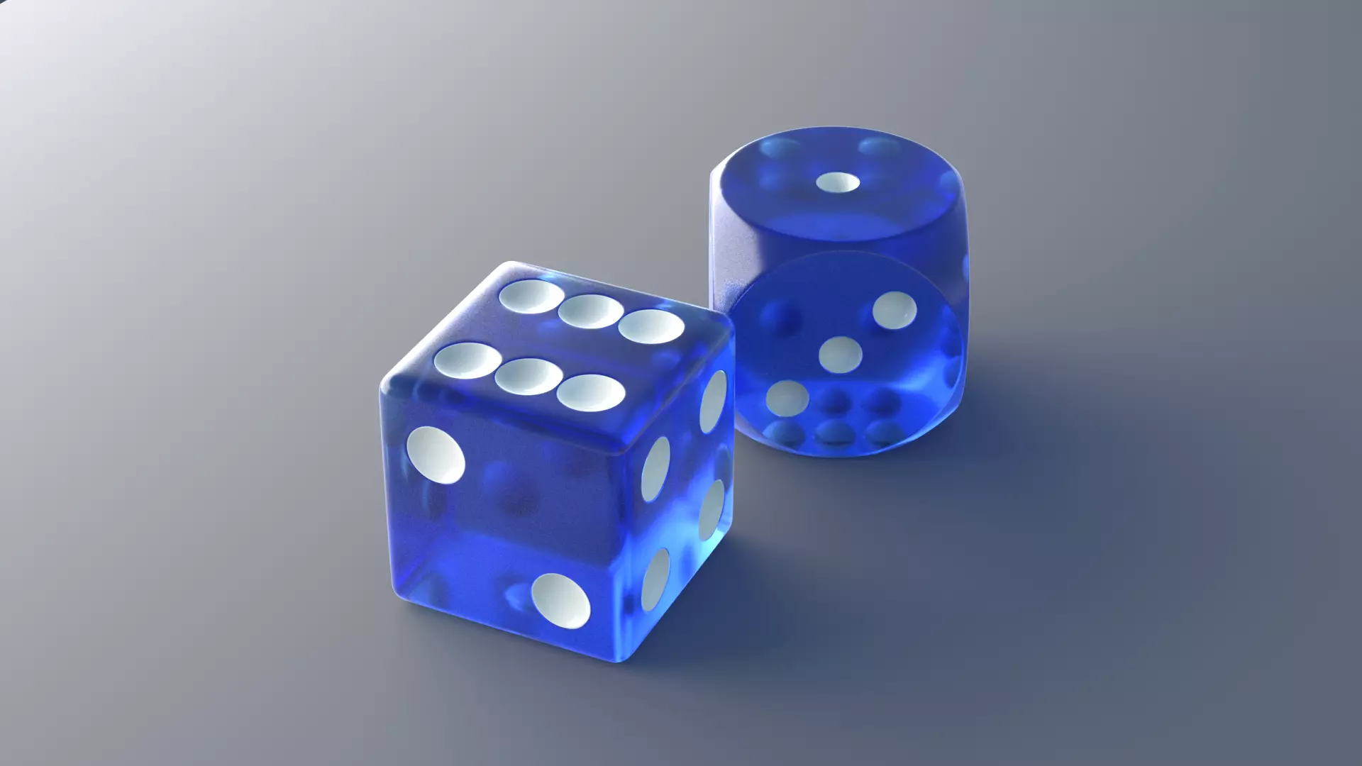 Two Dice Cubes Low-poly 3D model_0