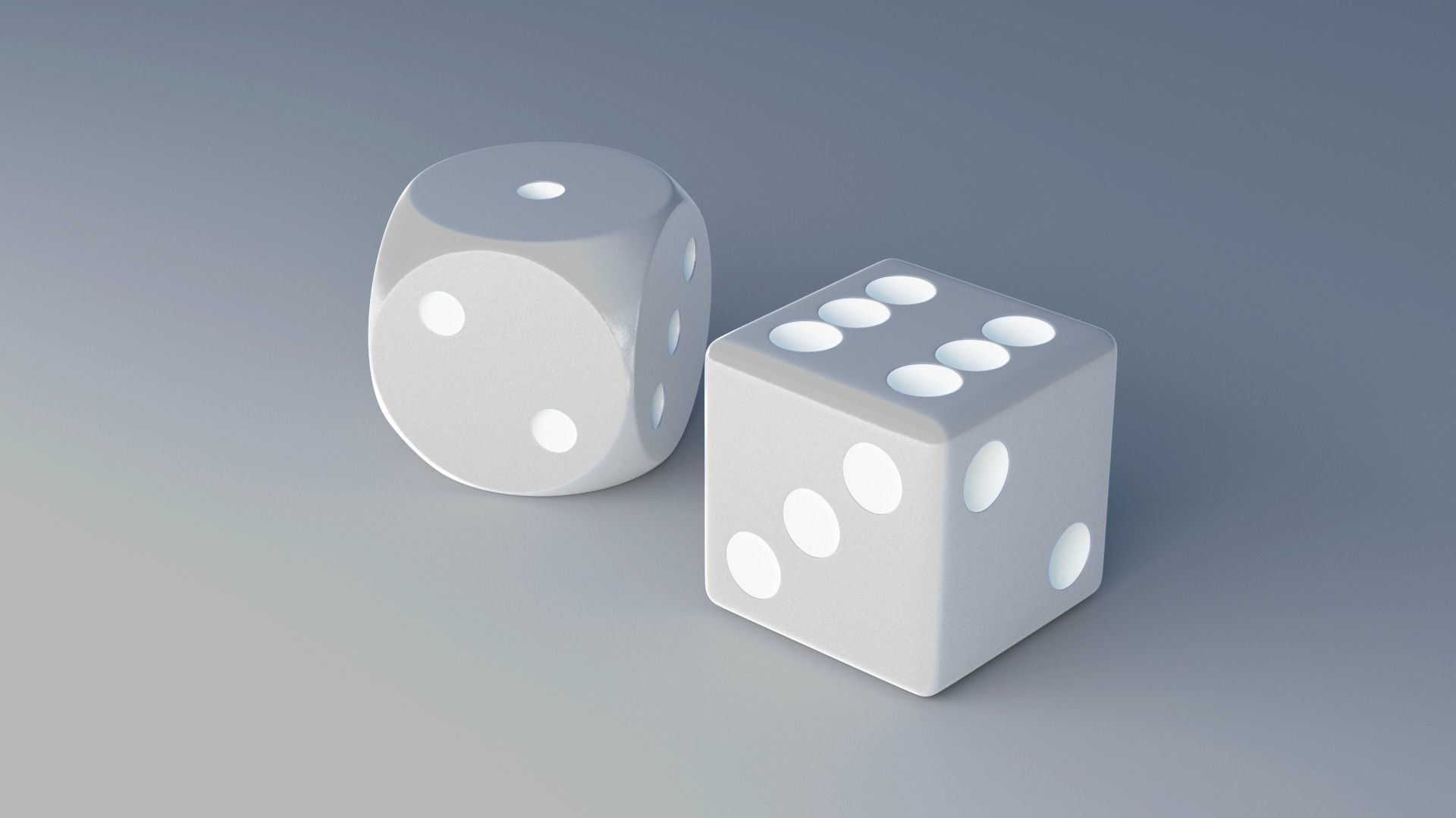Two Dice Cubes Low-poly 3D model_8