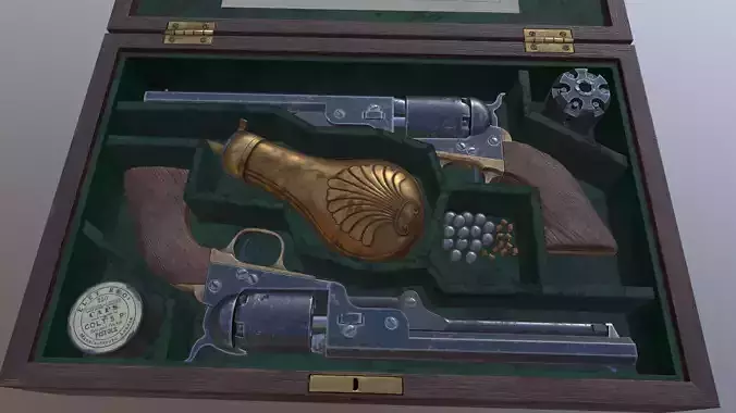 Navy colt 1851  Low-poly 3D model