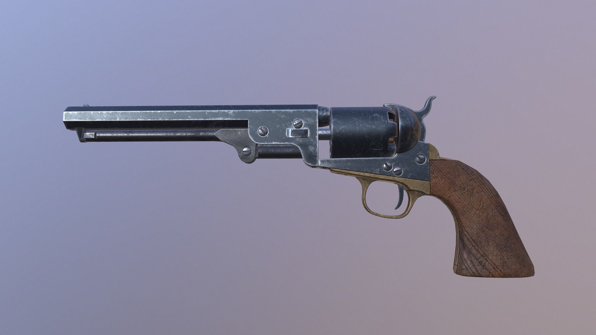 Navy colt 1851  Low-poly 3D model_9