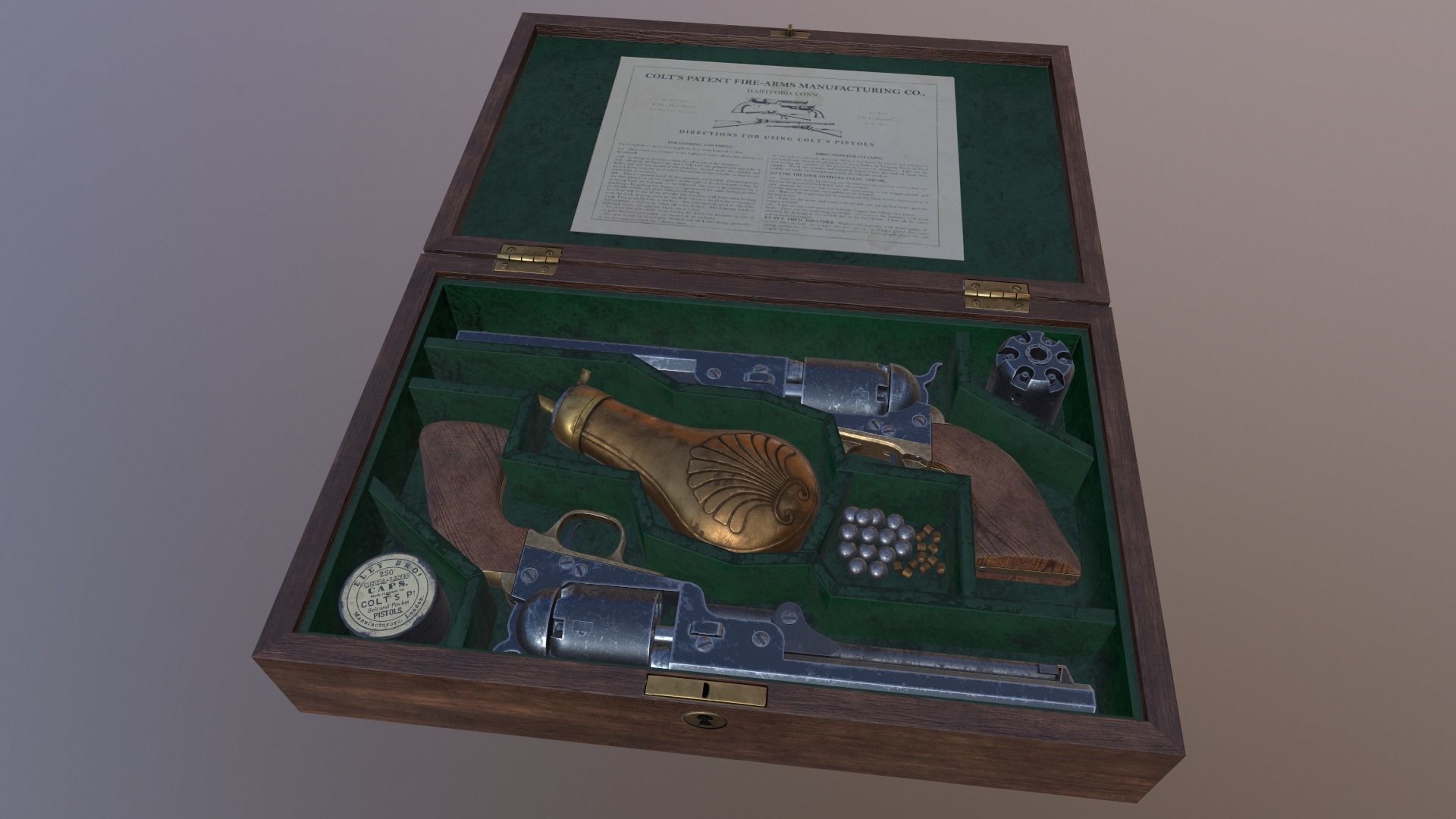 Navy colt 1851  Low-poly 3D model_4
