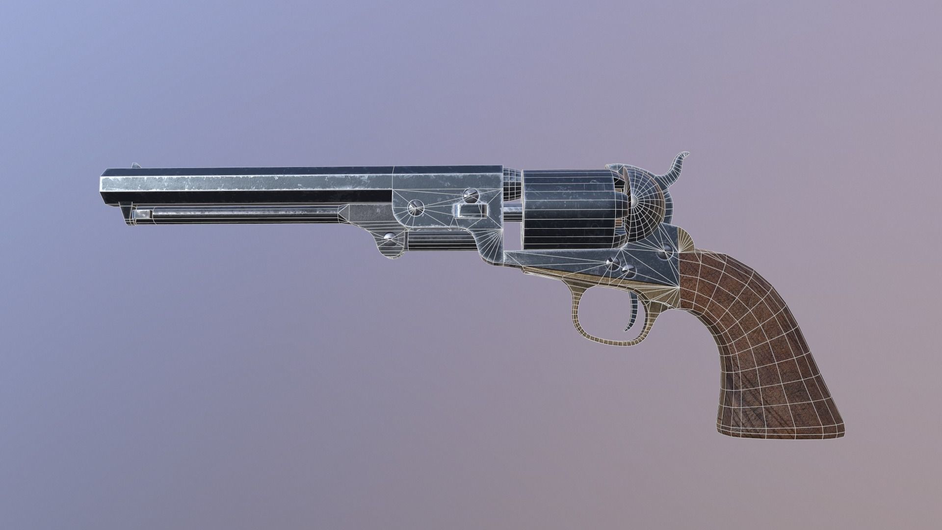 Navy colt 1851  Low-poly 3D model_10