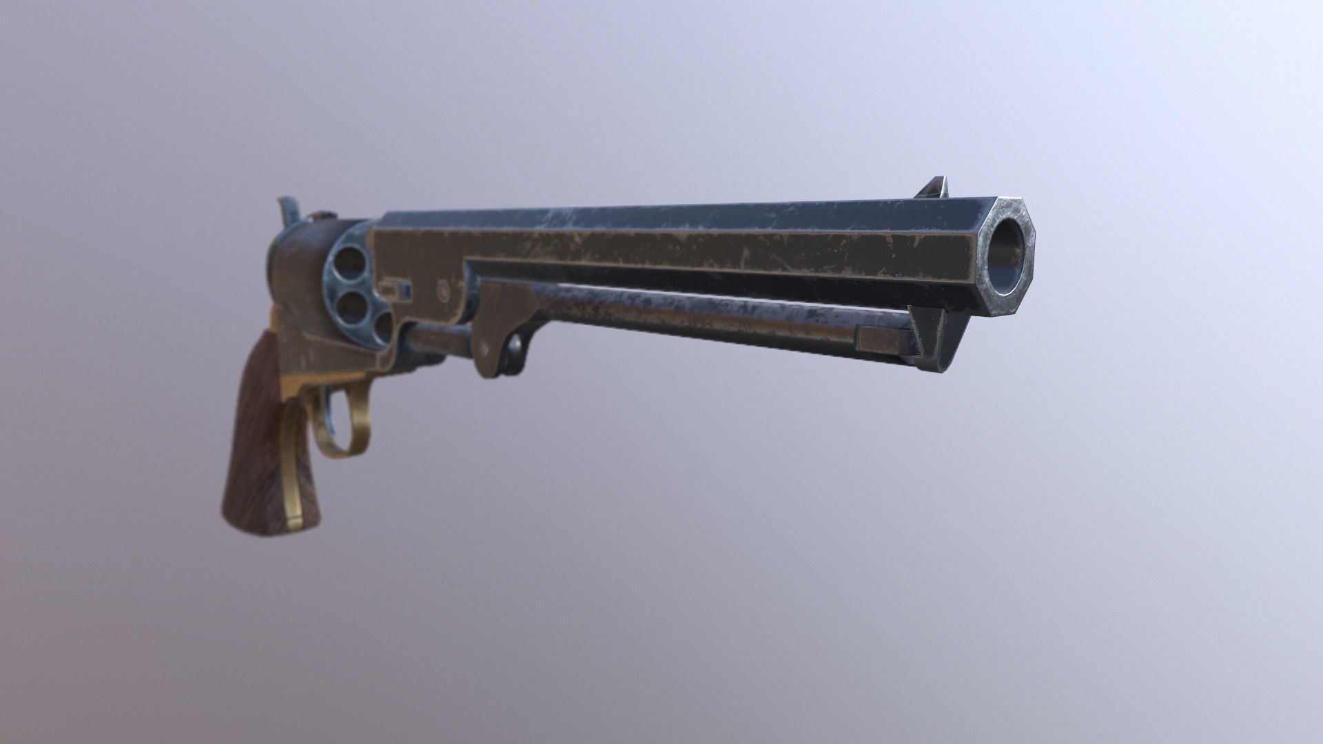 Navy colt 1851  Low-poly 3D model_15