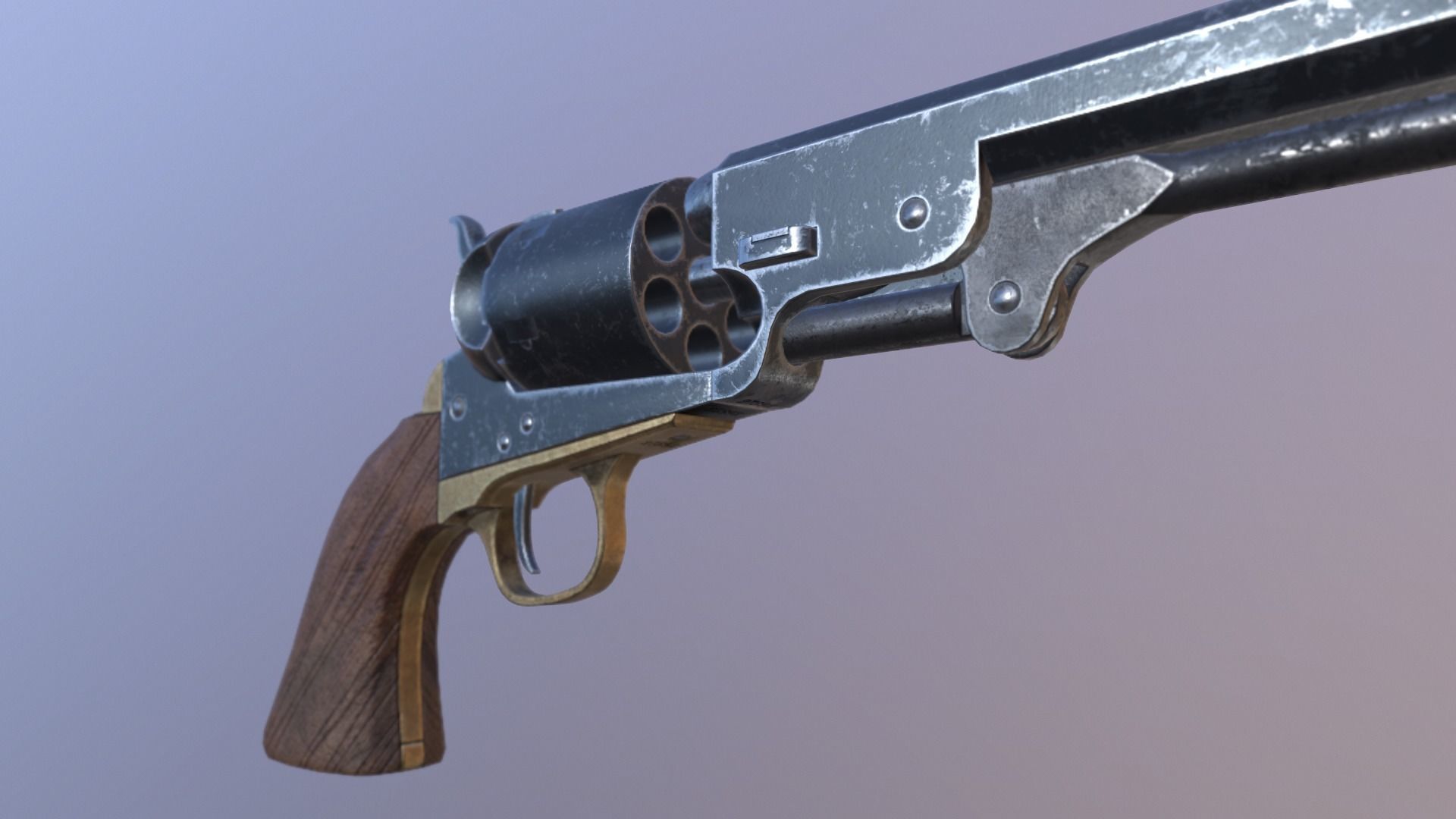 Navy colt 1851  Low-poly 3D model_16
