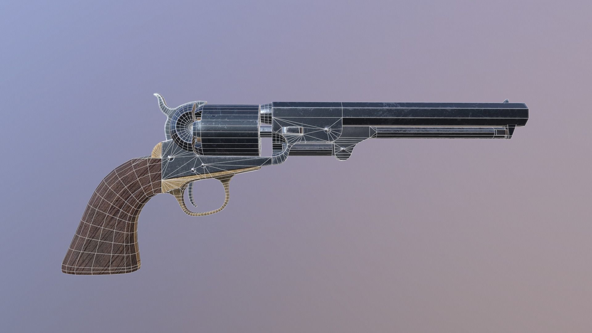 Navy colt 1851  Low-poly 3D model_12
