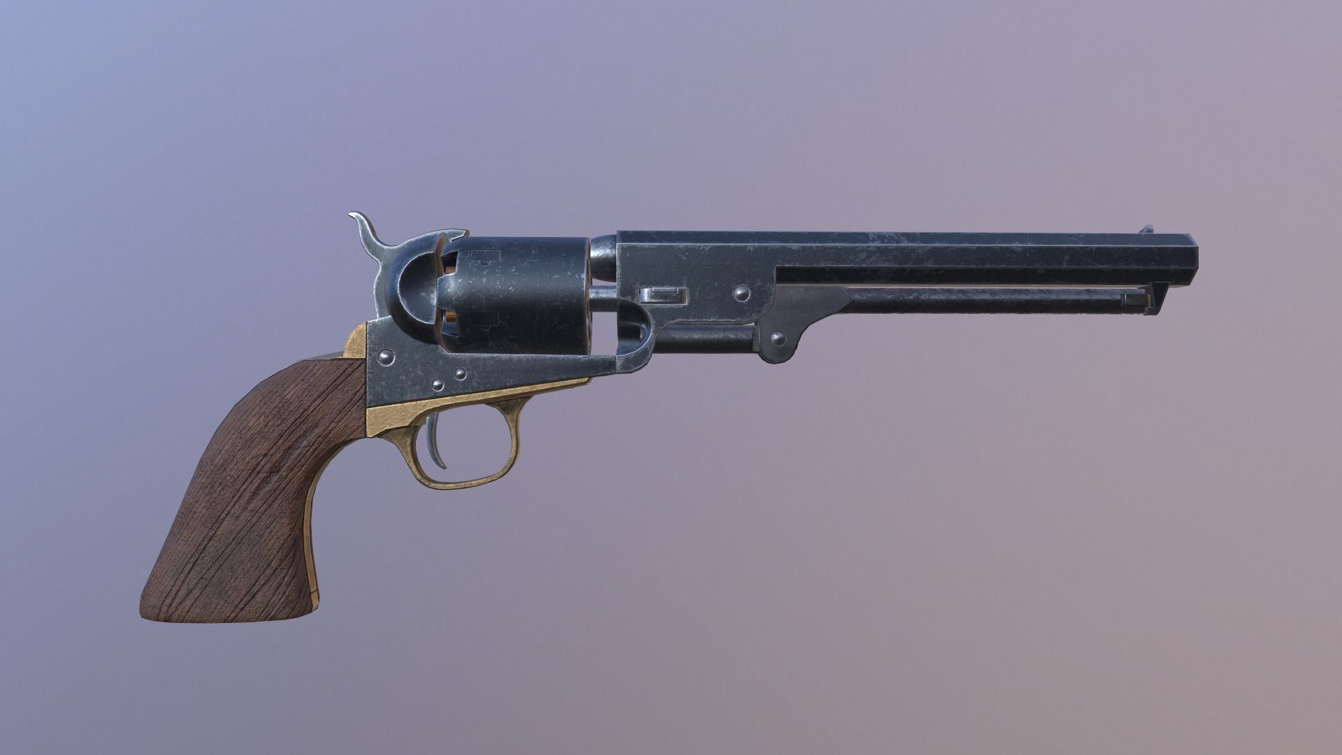 Navy colt 1851  Low-poly 3D model_11