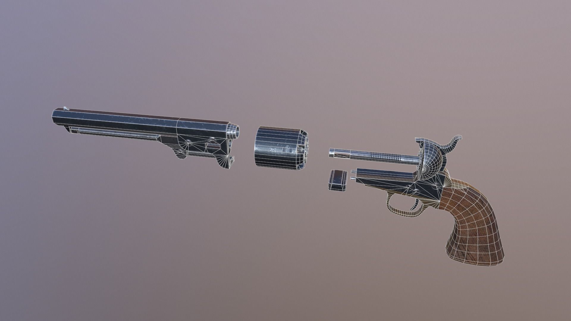 Navy colt 1851  Low-poly 3D model_6