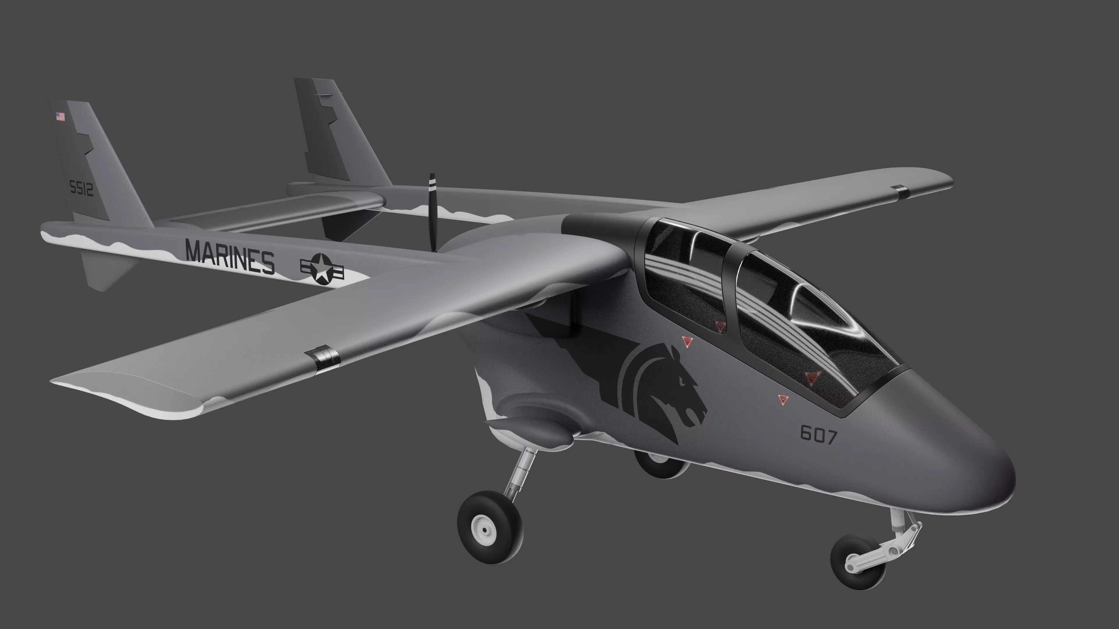 Bronco II - Advanced HIGH-PERF RECON LIGHT ATTACK AIRCRAFT - 3D model_0