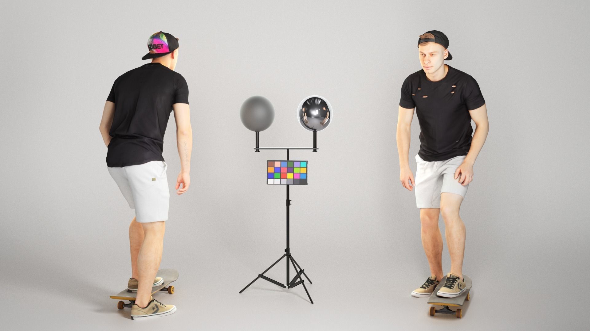 Handsome man riding a skateboard 174