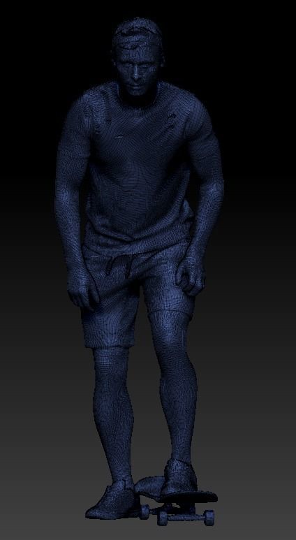 Handsome man riding a skateboard 174 Low-poly 3D model_5