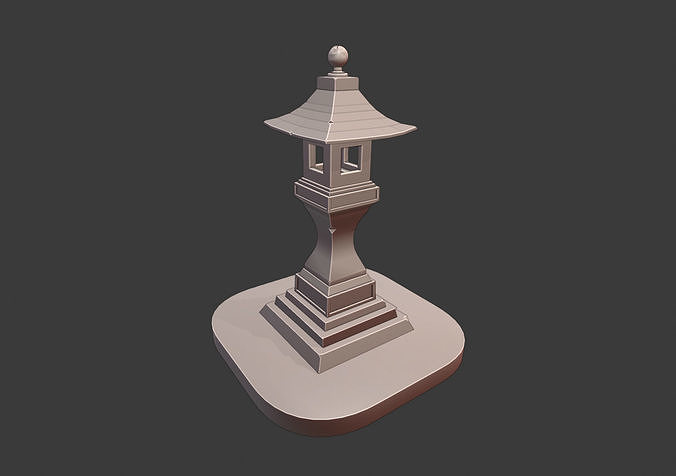 Stylized Japan lamp 3D model