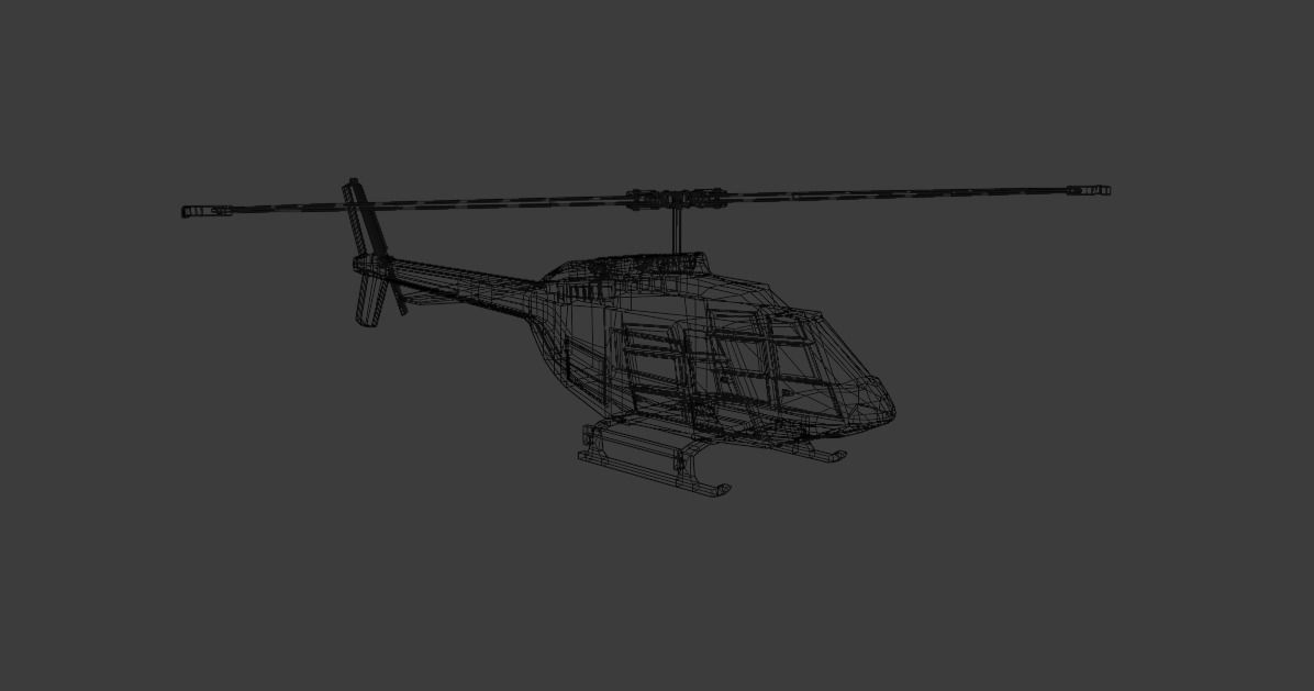 Low Poly Helicopter Low-poly 3D model_9
