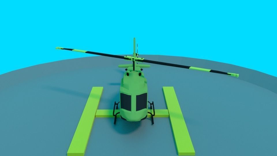 Low Poly Helicopter Low-poly 3D model_6