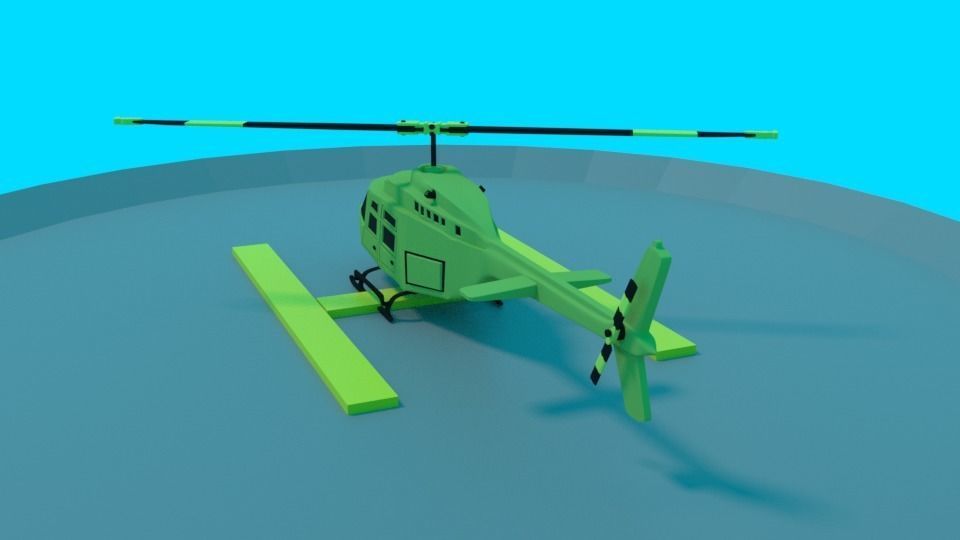 Low Poly Helicopter Low-poly 3D model_3