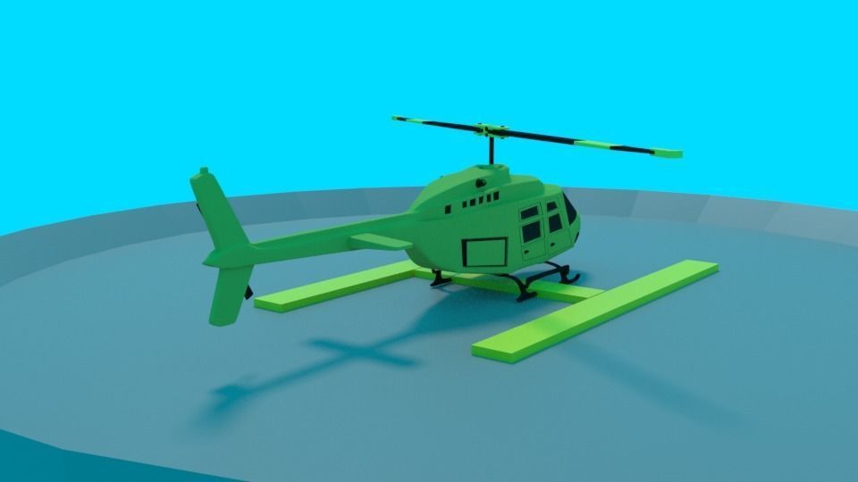 Low Poly Helicopter Low-poly 3D model_5