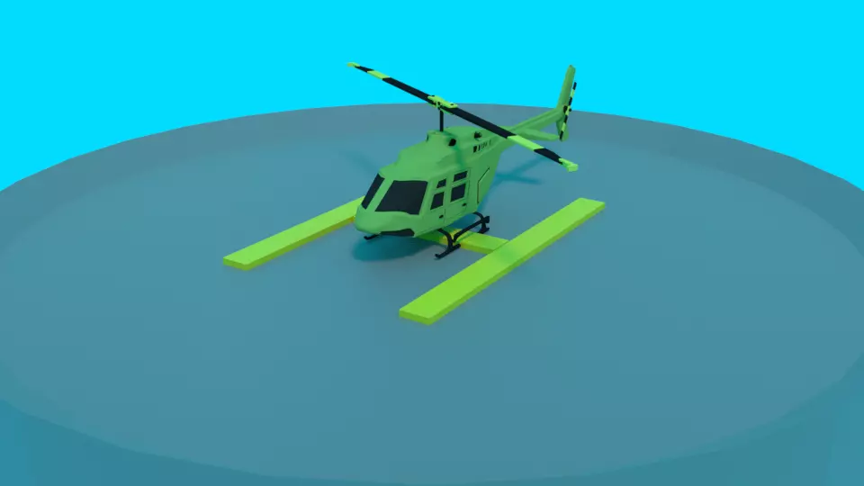 Low Poly Helicopter Low-poly 3D model_0