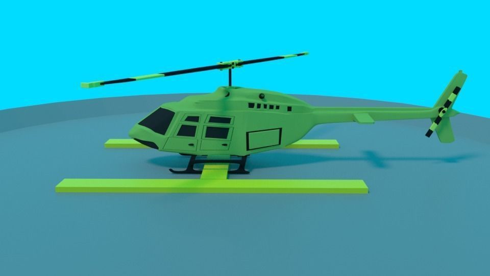 Low Poly Helicopter Low-poly 3D model_2