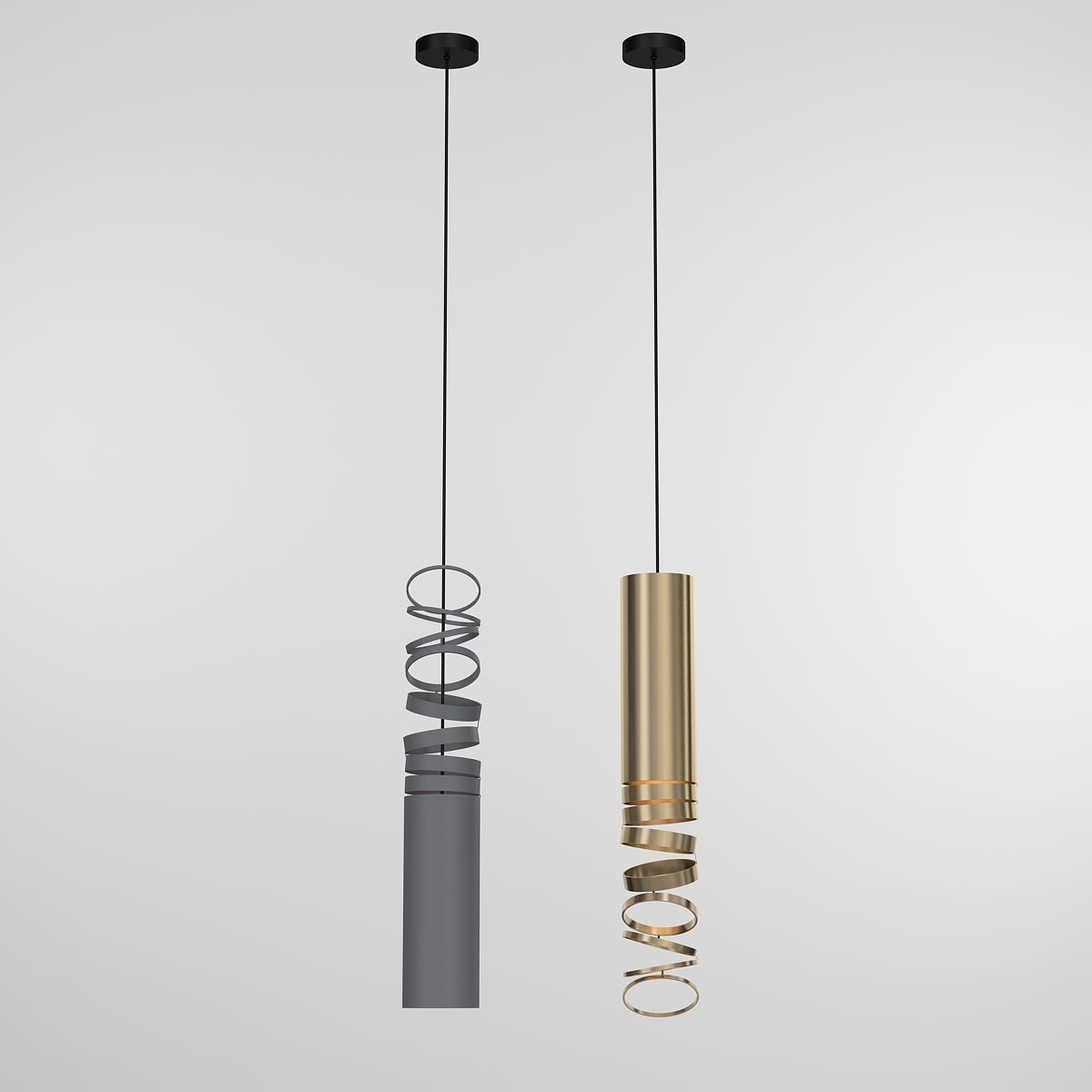 DECOMPOCE pendant light in gold 3D model_3