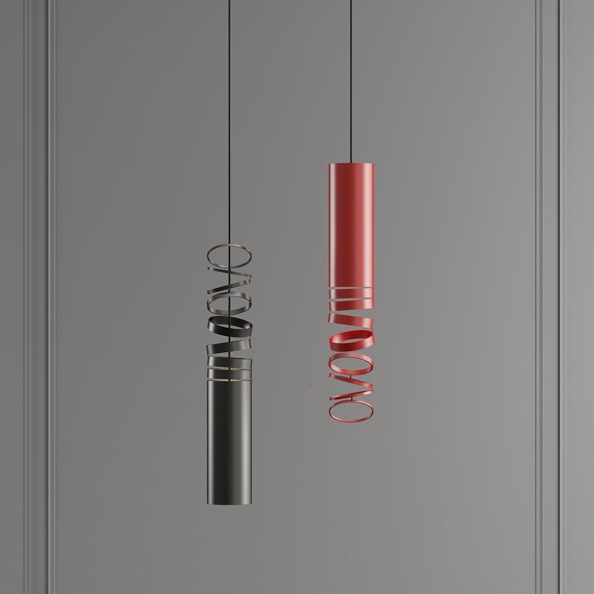 DECOMPOCE pendant light in gold 3D model_5