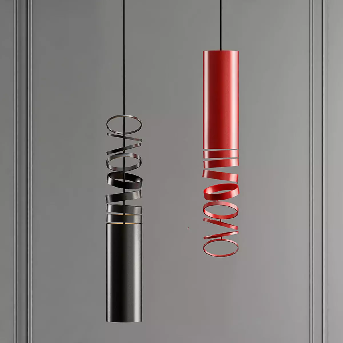 DECOMPOCE pendant light in gold 3D model_0