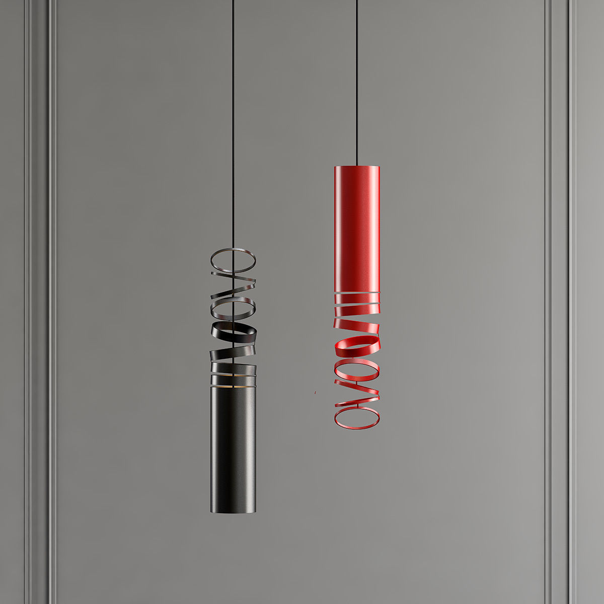 DECOMPOCE pendant light in gold 3D model_4