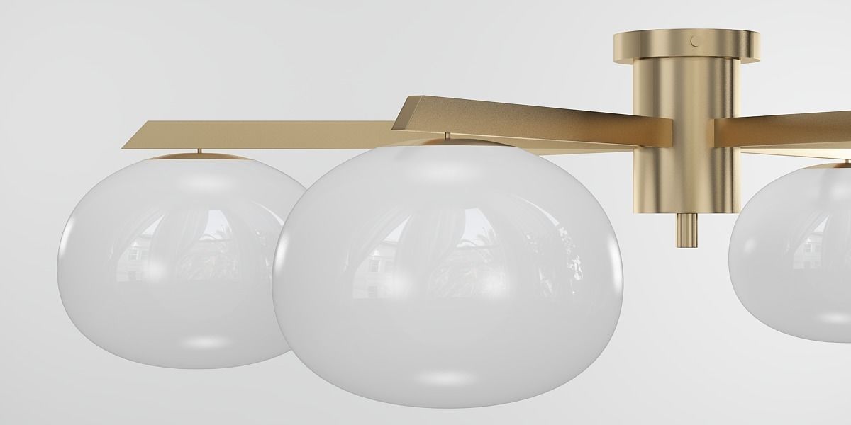LUGRIN ceiling light with five glass balls 3D model_4