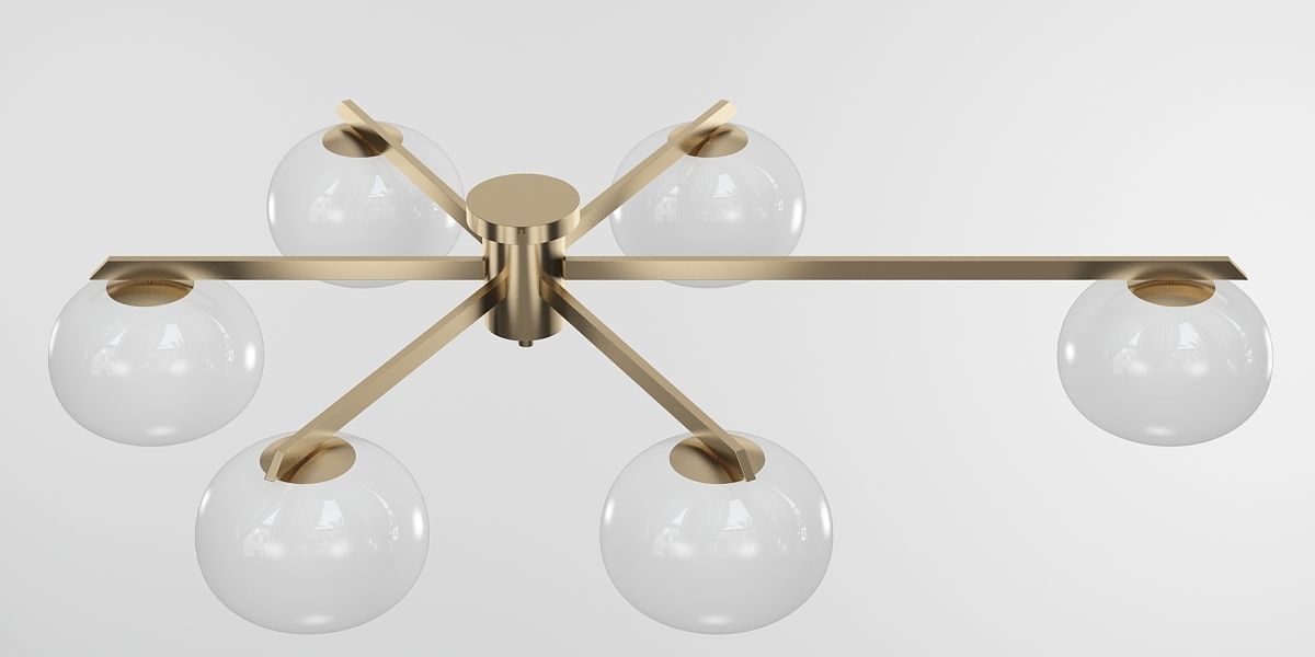 LUGRIN ceiling light with five glass balls 3D model_5