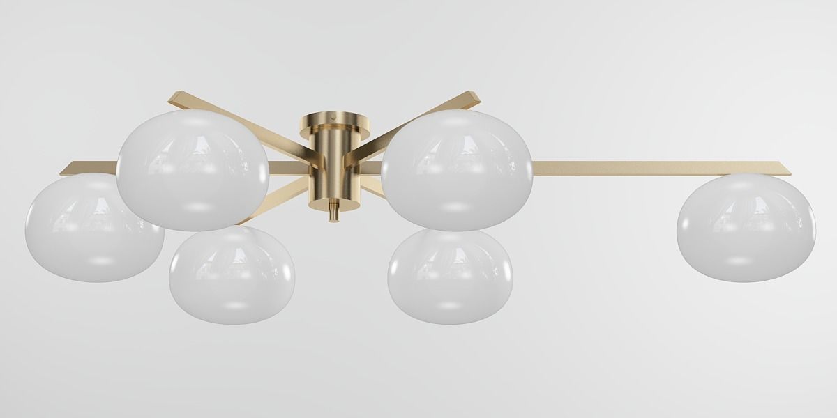 LUGRIN ceiling light with five glass balls 3D model_3