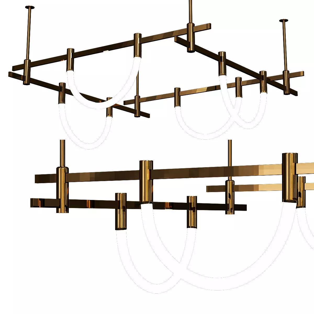 LUGRIN ceiling light with five glass balls 3D model_0