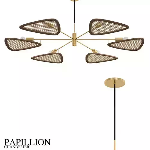 PAPILLION person pendant light in brass