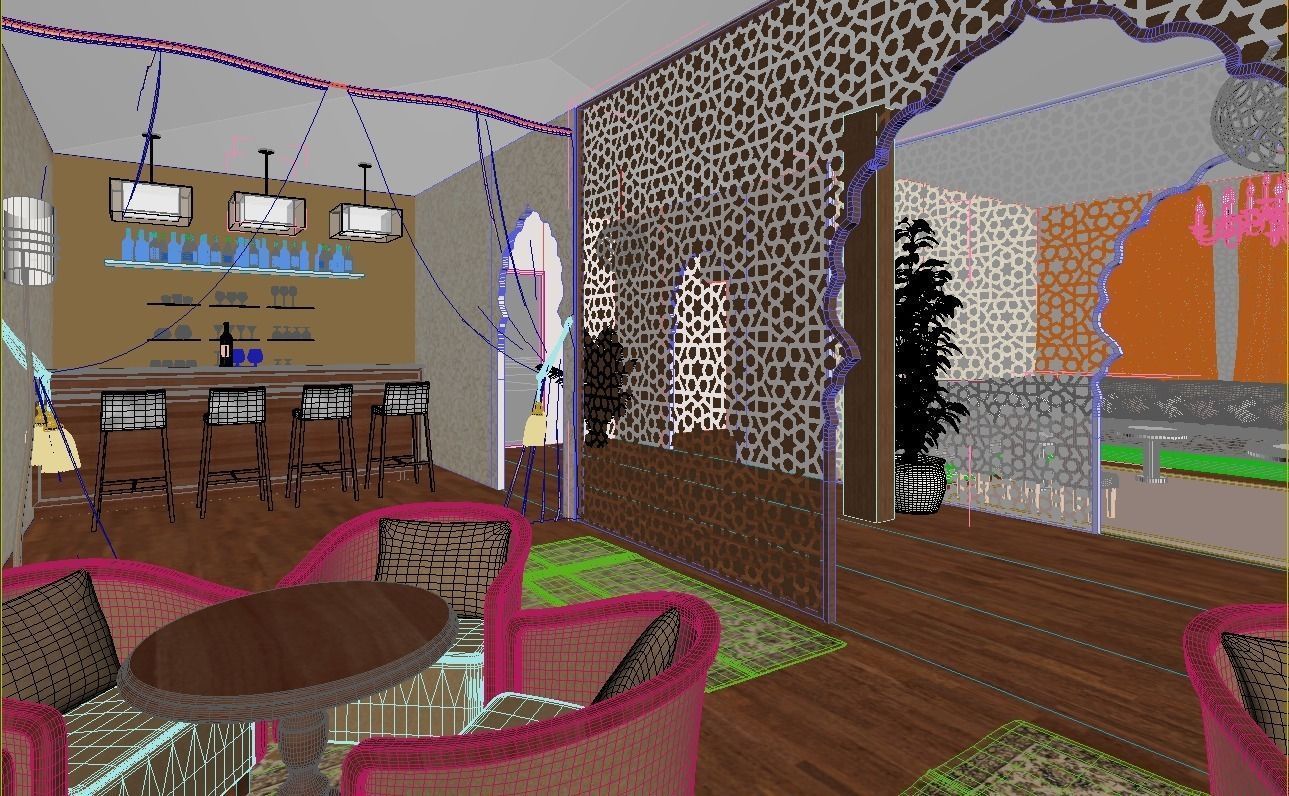 event tent oriental modern 3D model_4