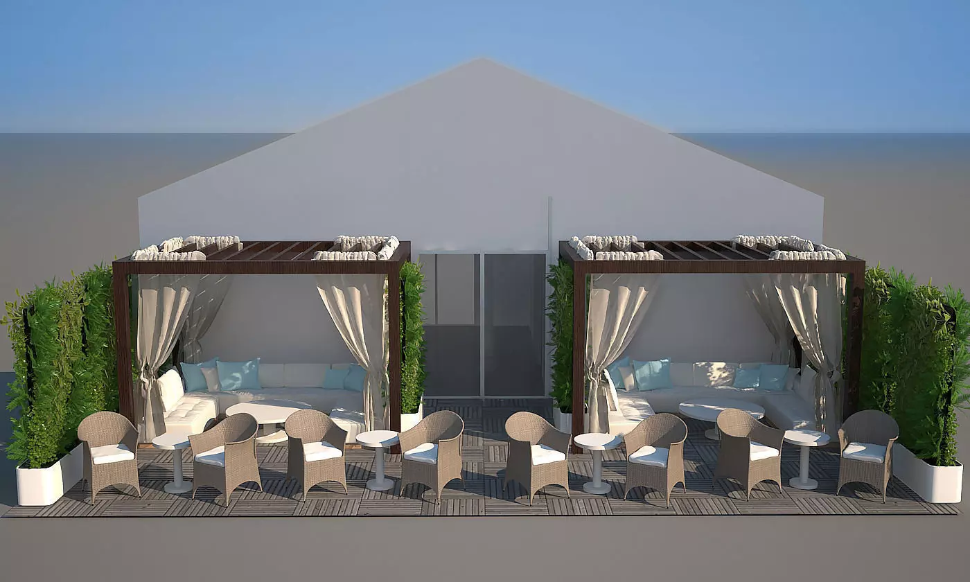 event tent oriental modern 3D model_0