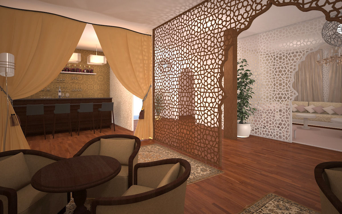 event tent oriental modern 3D model_3