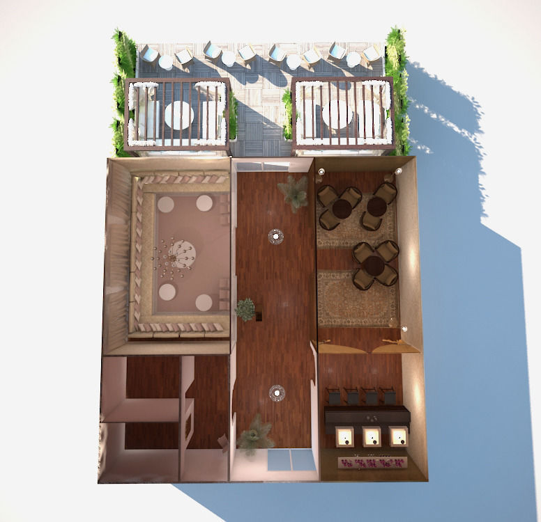 event tent oriental modern 3D model_1