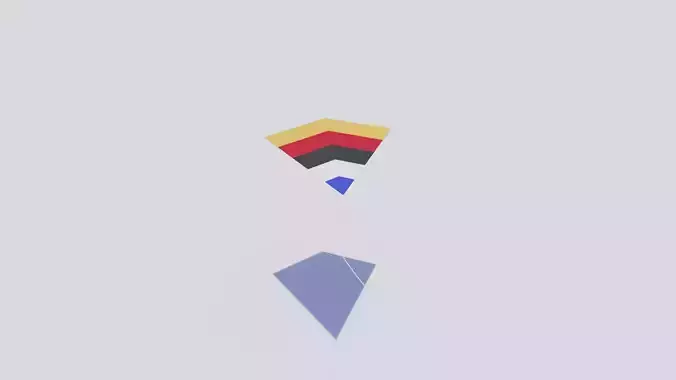 Kite Model flying in sky Low-poly 3D model