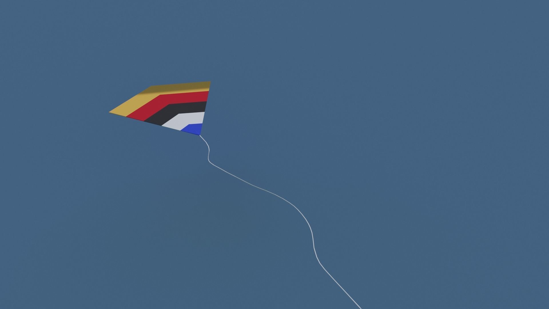 Kite Model flying in sky Low-poly 3D model_1
