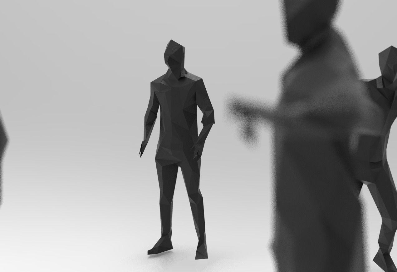 lowpoly posed man various actions pack - 21 pcs 3D model_5