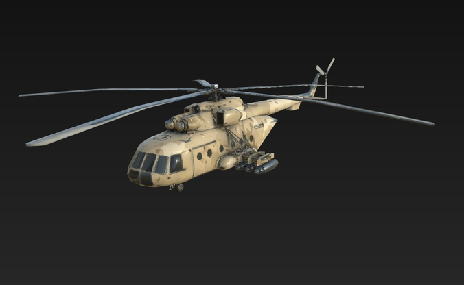 Helicopter Mi-171 Low-poly 3D model