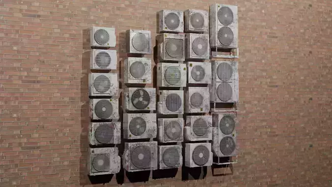 26 Air Conditioner Clean And Dirty Textures With One Texture Low-poly 3D model