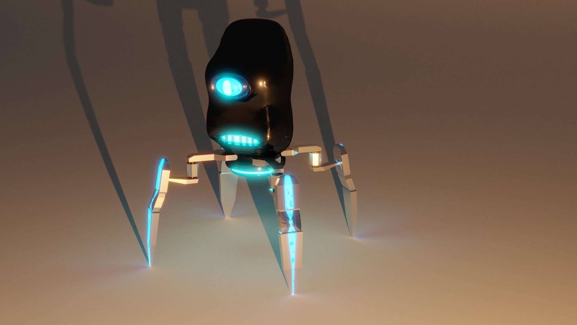 Bio Robot Low-poly 3D model_3