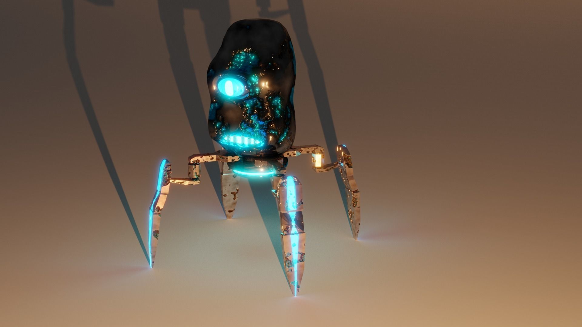 Bio Robot Low-poly 3D model_5