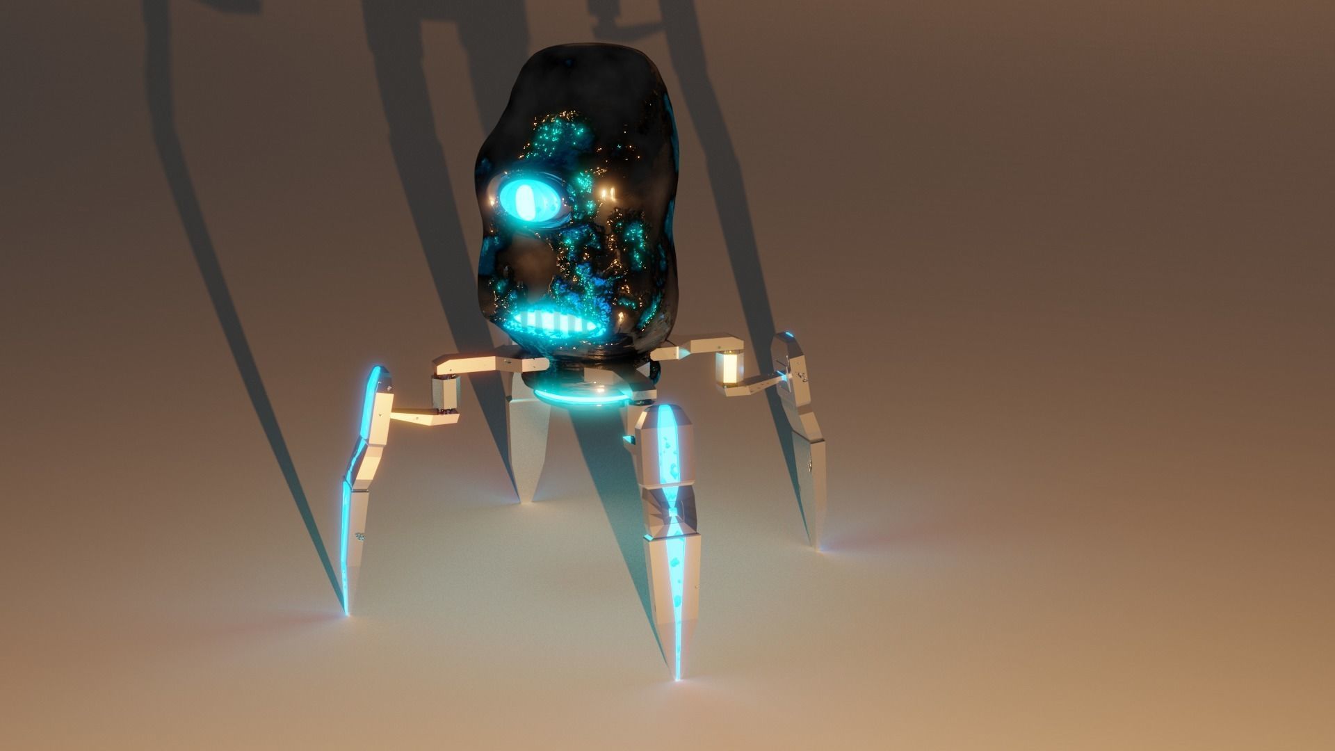Bio Robot Low-poly 3D model_4