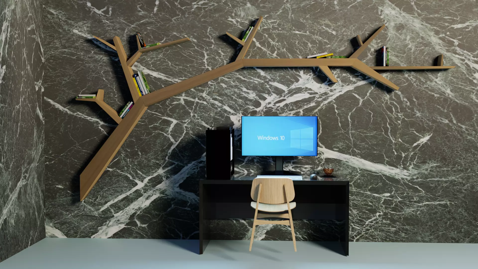 Simple Workspace-Workstation Free low-poly 3D model_0