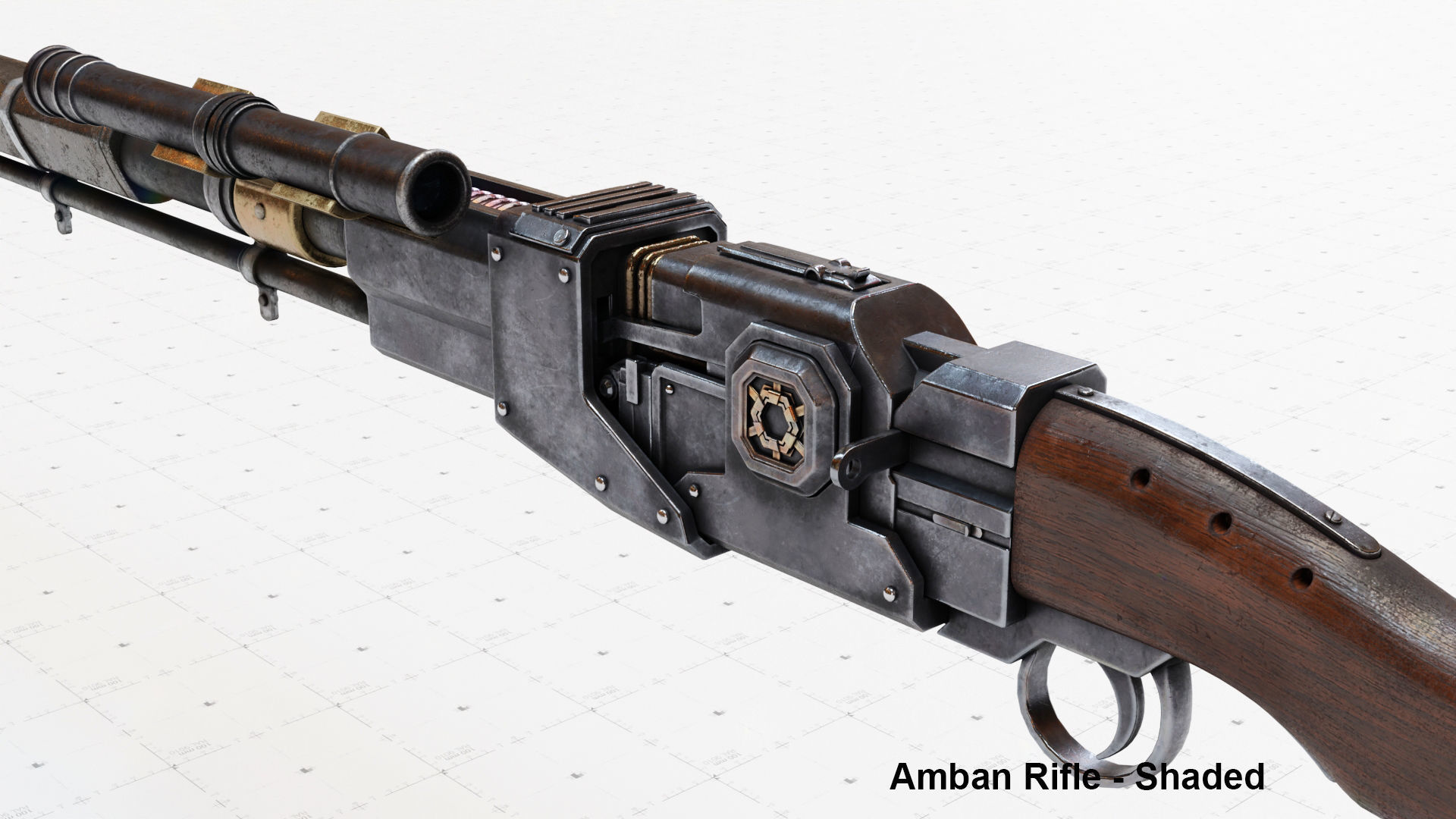 Mandalorian Amban Rifle - 3D Asset Kit PBR Low-poly 3D model_9