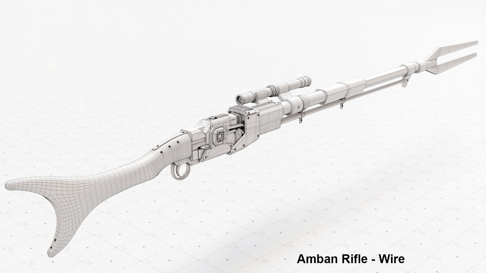Mandalorian Amban Rifle - 3D Asset Kit PBR Low-poly 3D model_8