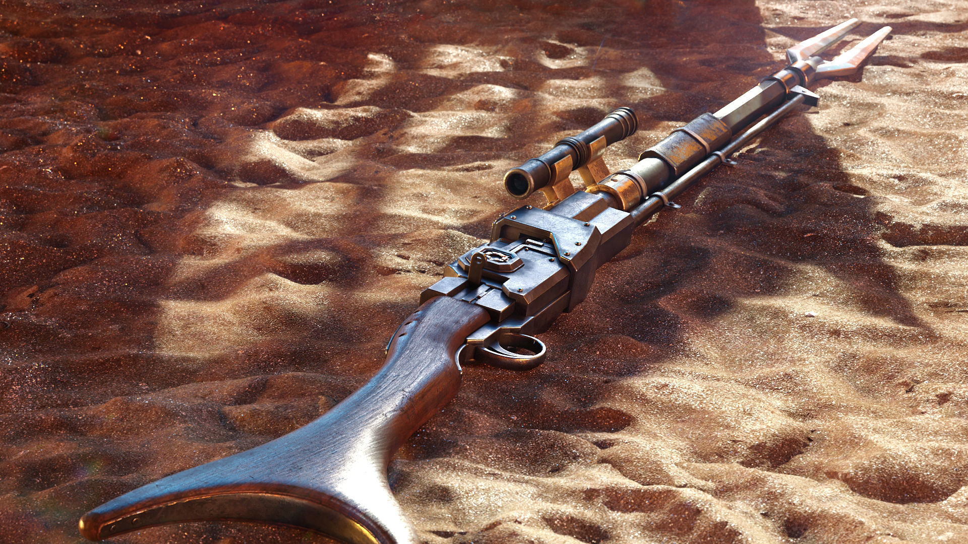 Mandalorian Amban Rifle - 3D Asset Kit PBR Low-poly 3D model_12