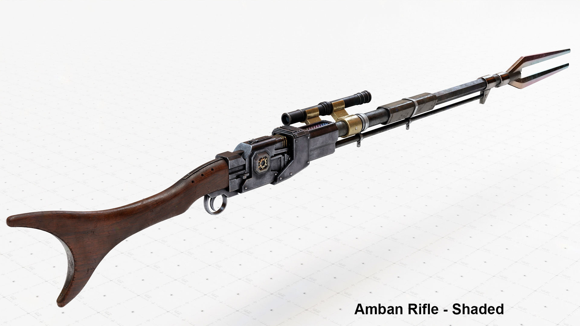 Mandalorian Amban Rifle - 3D Asset Kit PBR Low-poly 3D model_7